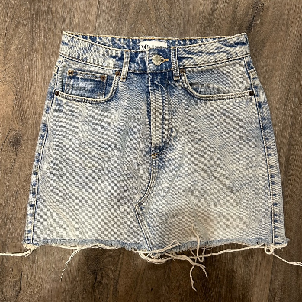 Zara Blue Denim Mini Skirt size X-Small